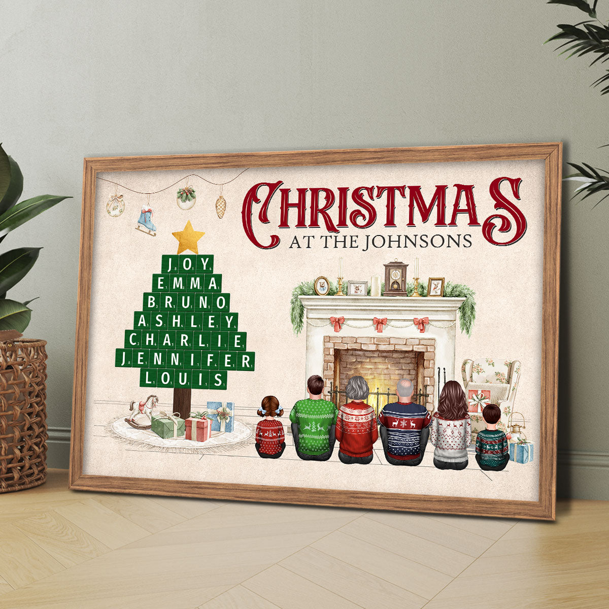 Christmas At Our Family Word Art Holiday Decor Personalized Poster