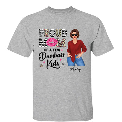 Proud Mother Of A Few Kids Leopard Lips Stripe Funny Gift For Mom Personalized Shirt