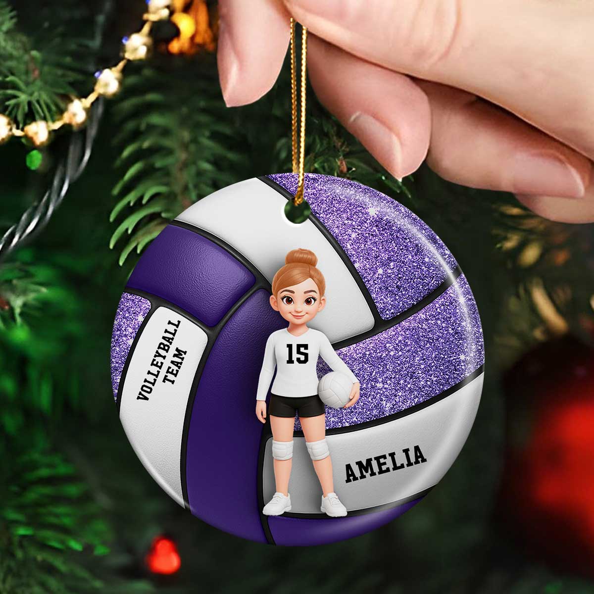 Volleyball Girl 3D Effect - Personalized Ceramic Ornament