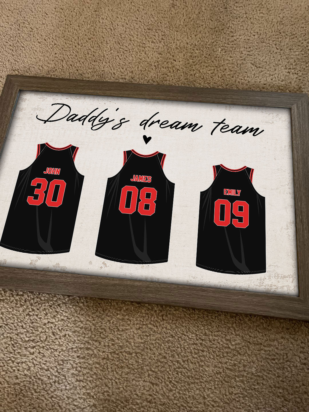 Daddy‘s Dream Team Basketball Personalized Poster, Gift For Dad Husband