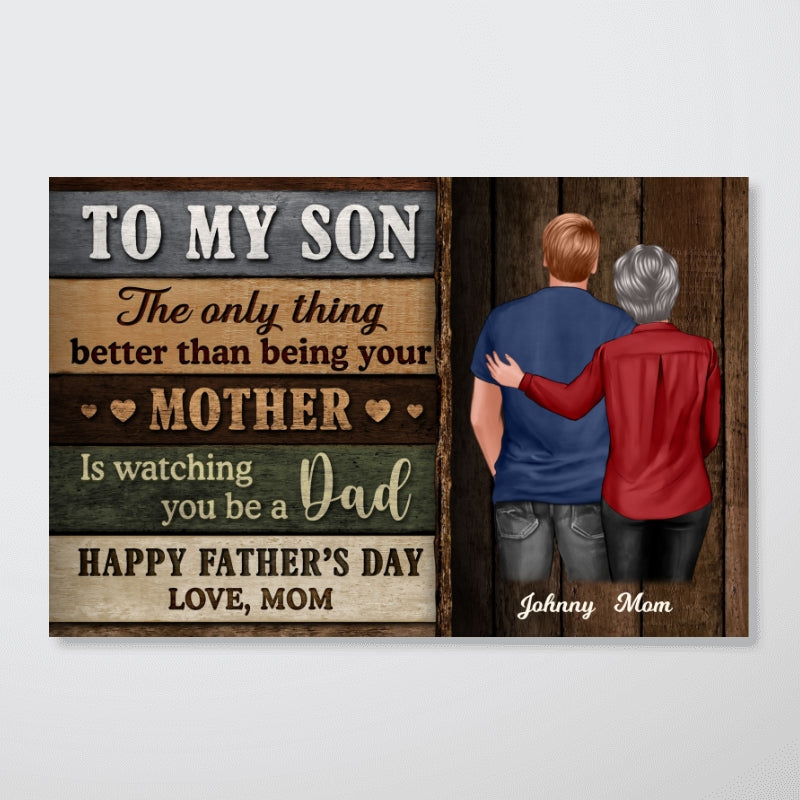 Colored Wood Pallets To My Son Happy Father's Day - Personalized Poster - Gift For Son