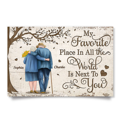Favorite Place In All The World Old Couple Back View Personalized Poster