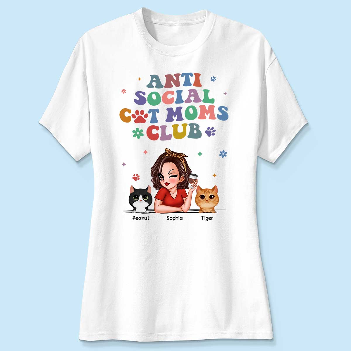 Anti Social Cat Mom Club Pesonalized Shirt