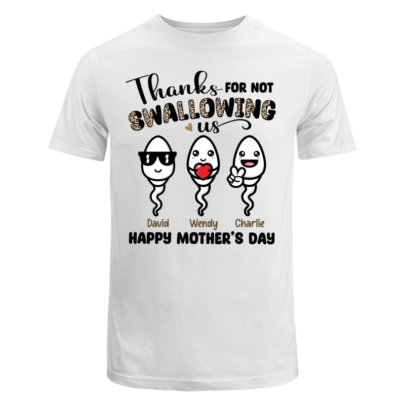 Little Cute Kids Thanks For Not Swallowing Us Happy Mother‘s Day Funny Personalized Shirt