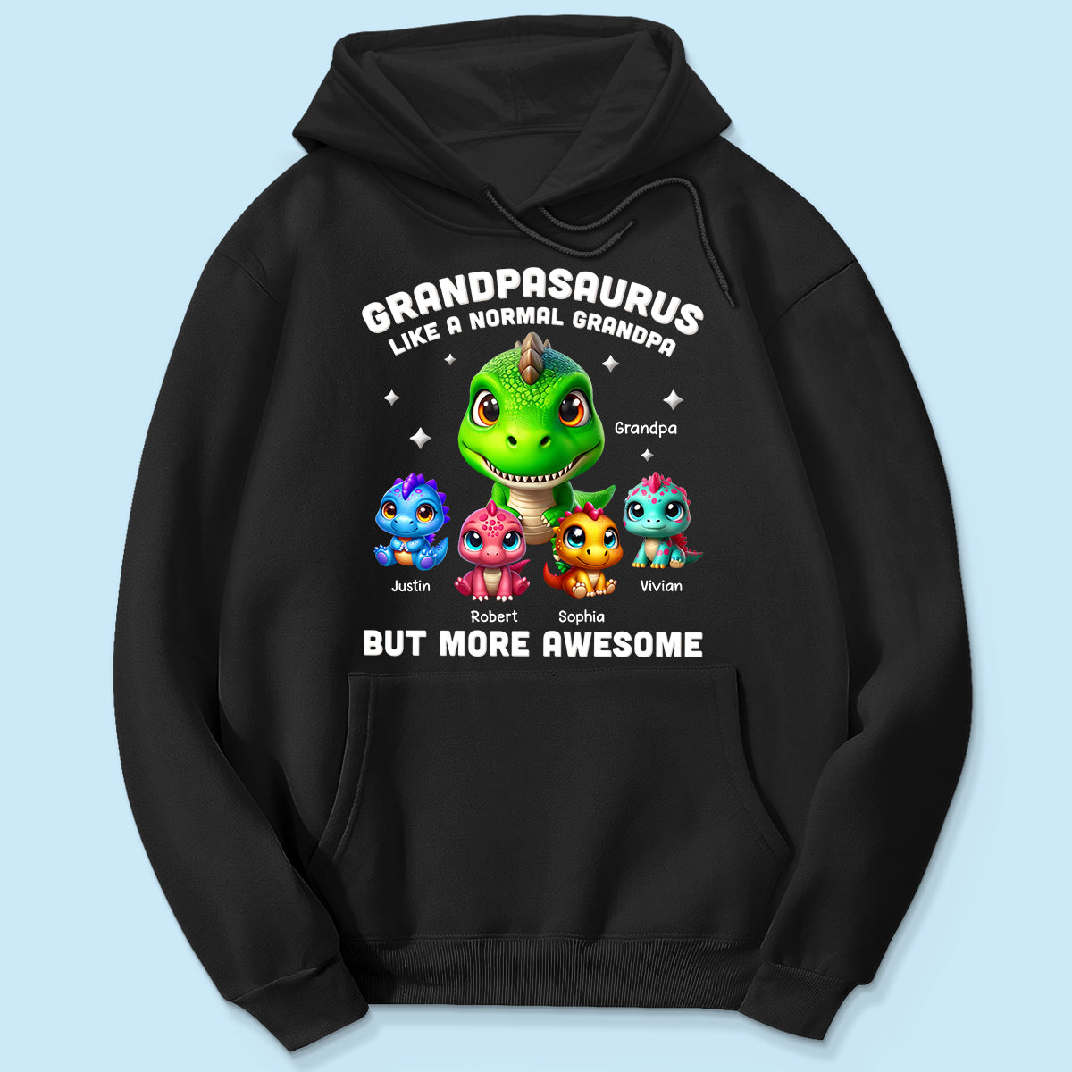 Daddysaurus Grandpasaurus 3D Dinosaurs Personalized Shirt, Father's Day Gift For Dad, For Grandpa