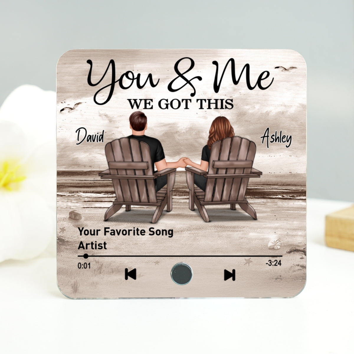 Couple You & Me We Got This Retro Personalized Music Fridge Magnet, Heartfelt 2025  Gift For Couple, For Him, For Her, Boyfriend, Girlfriend, Husband, Wife