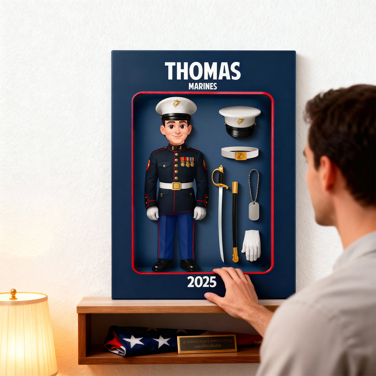 Marines Action Figure 3D Effect - Personalized Poster - Special Gift For The Marines