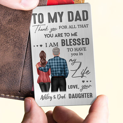 To My Dad From Daughter Son Personalized Metal Wallet Card