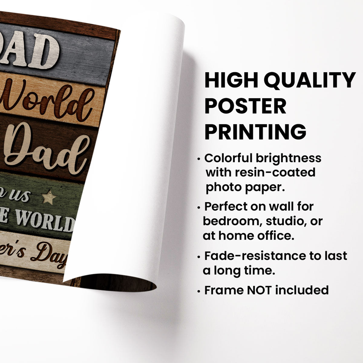 Colored Wood Pallets Dad You Are The World Personalized Poster| Heartfelt Father's Day Gift For Dad, Husband