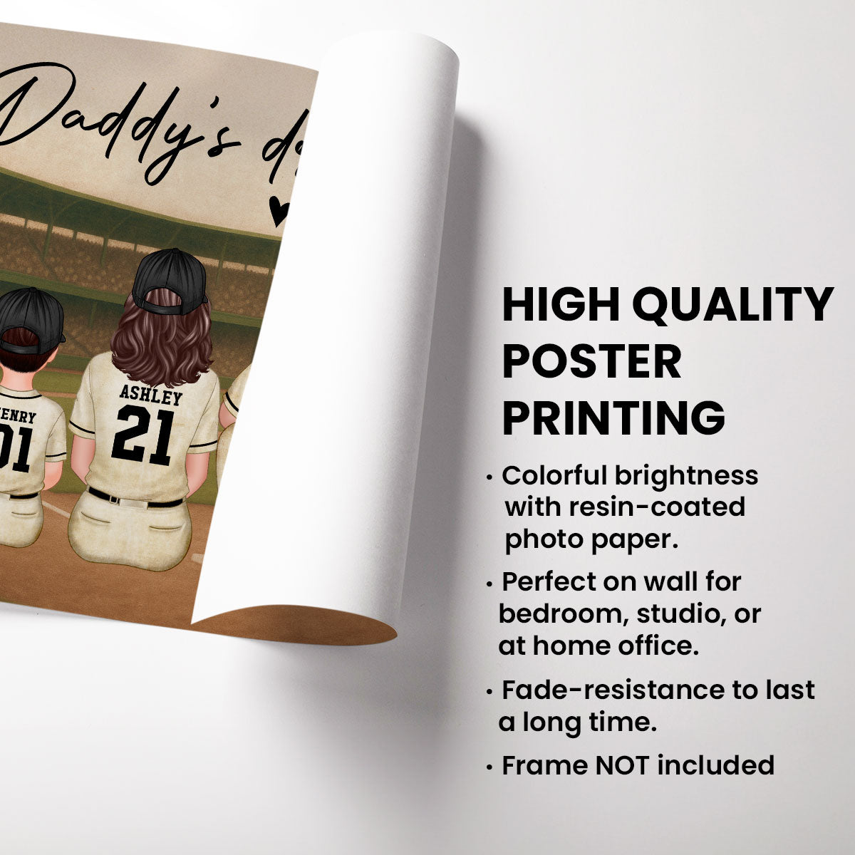 Retro Vintage Baseball Family Dream Team Home Decoration - Personalized Poster - Father's Day Gift For Dad, Gift For Husband, Gift For Grandpa
