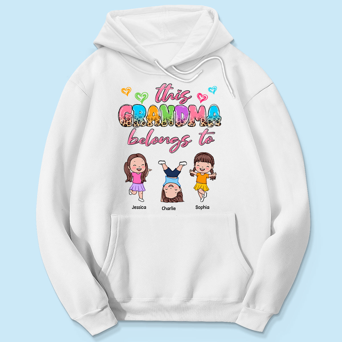 This Grandma Mom Colorful Half Leopard Cute Kids Personalized Shirt