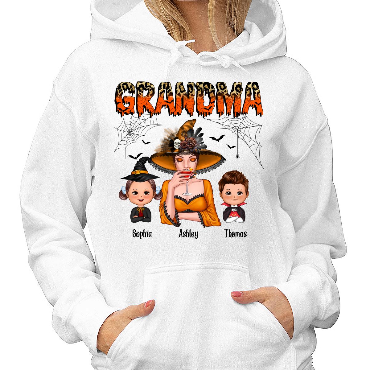Leopard Halloween Grandma Mom And Kids Personalized Shirt
