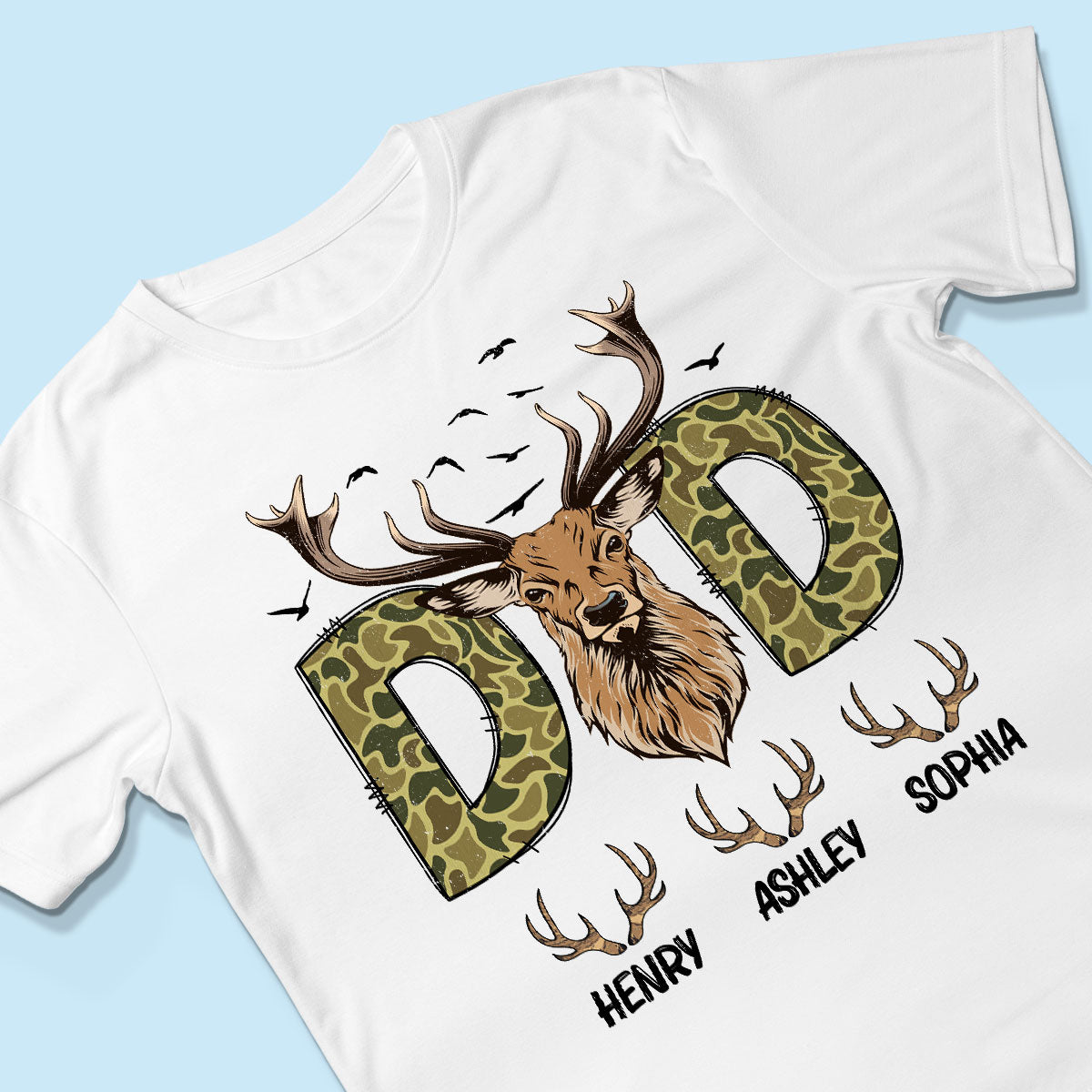 Buckin' Dad Hunting Camouflage Personalized Shirt, Father's Day Gift For Dad, Husband