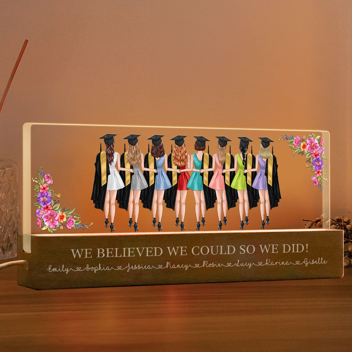 Graduation Gift For Best Friends Personalized Acrylic LED Night Light
