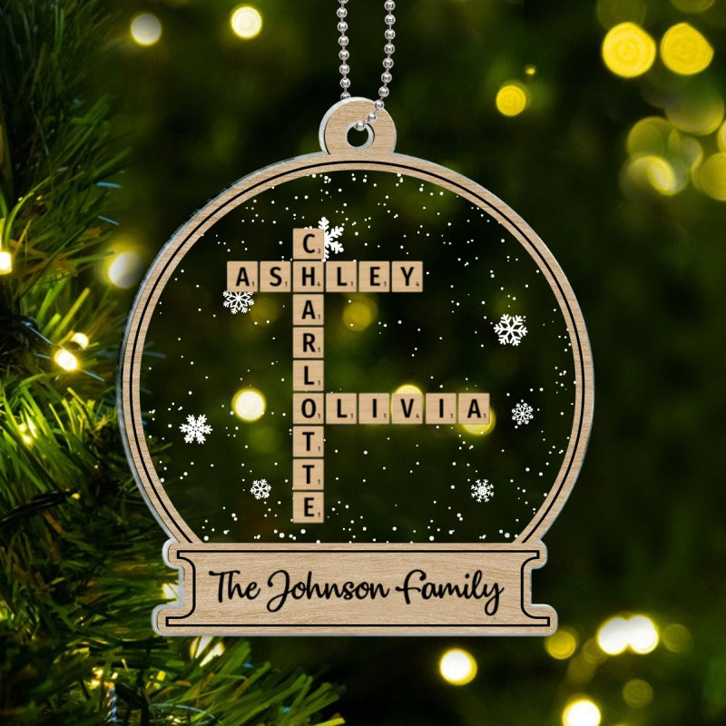 Family Gift Christmas Decor Crossword Puzzle Art Personalized Acrylic Ornament