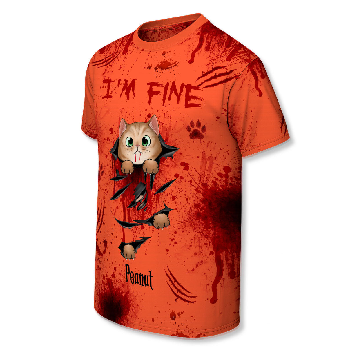 Spooky Cat Tearing Out Halloween Personalized Shirt, Purrfect Costume for Cat Lover