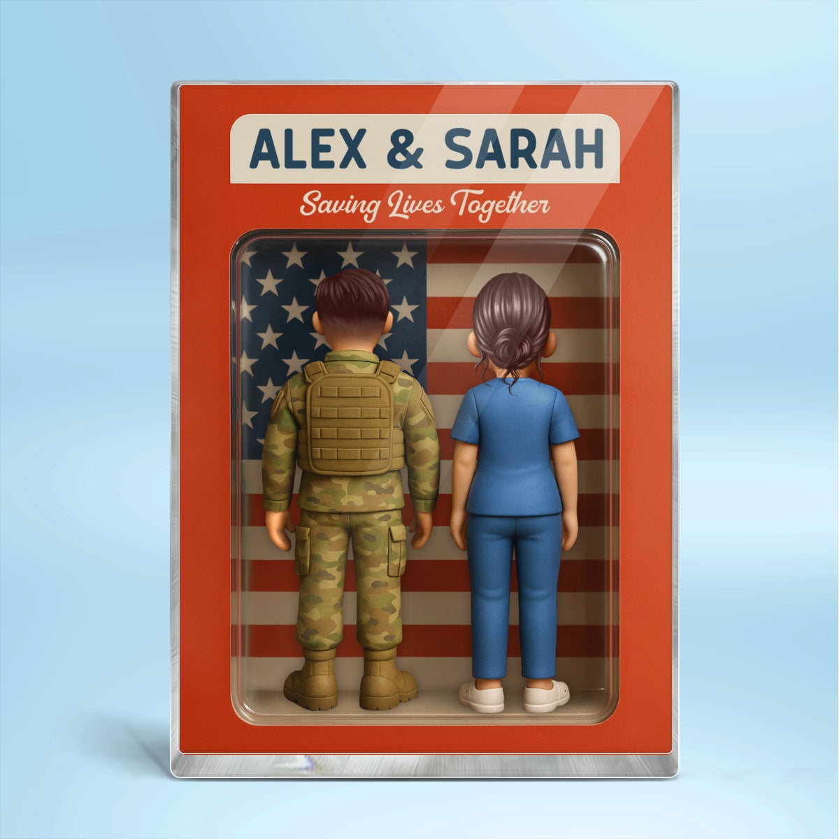 Hero Couple You & Me We Got This Cartoon Figures Style Personalized Acrylic Block Plaque