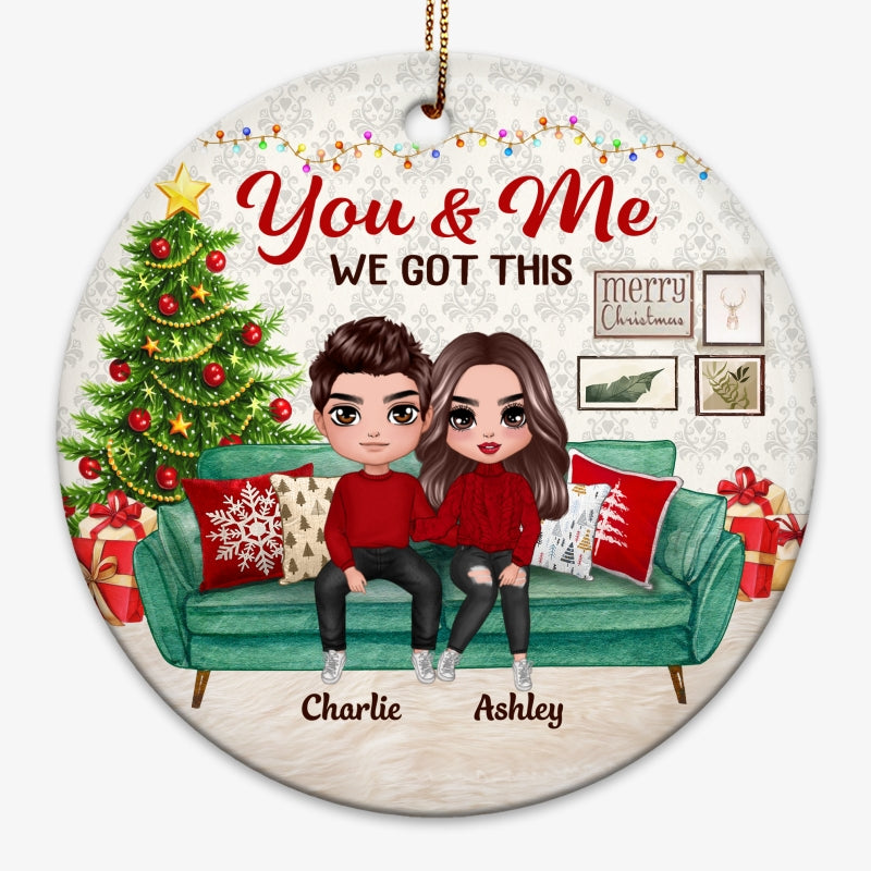 Couple We Got This Sitting On Sofa Personalized Circle Ornament