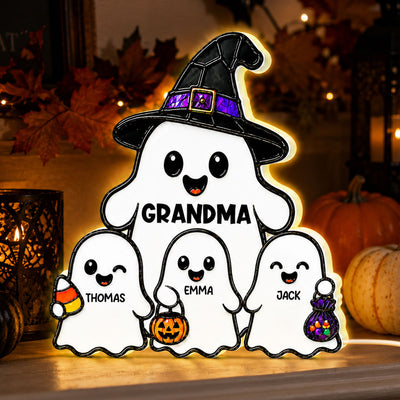 Whimsical Grandma's Boo Crew - Personalized Light Box - Halloween Decoration For Grandma
