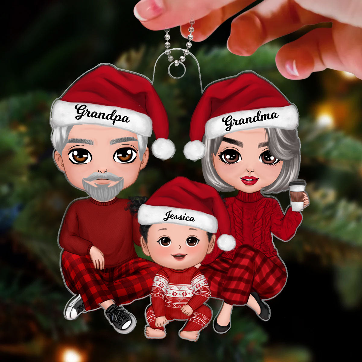 Doll Baby's First Christmas Acrylic Ornament - Personalized Gift For Grandma, Grandpa