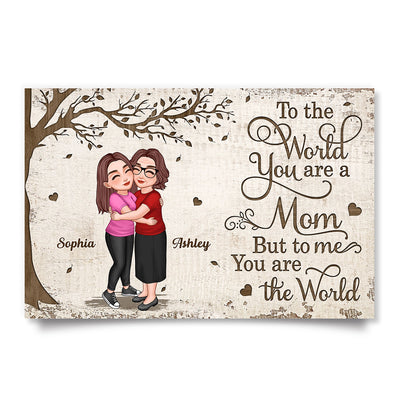 Mom Holding Son Daughter Under Tree Personalized Poster, Gift For Mom
