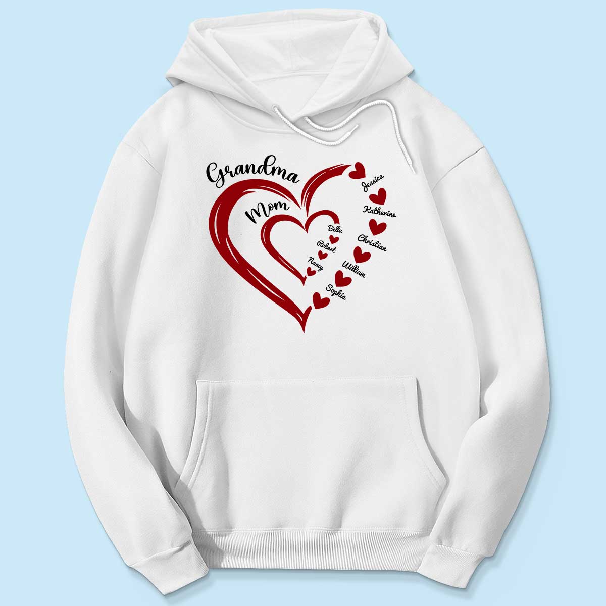 Heart In Heart Mom Grandma Personalized Light Color Shirt