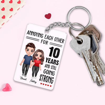 Annoying Each Other For Many Years Doll Couple Standing Personalized Acrylic Keychain