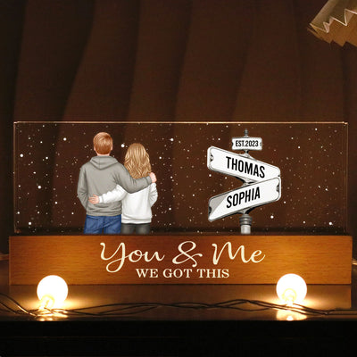 Street Sign Couple Personalized Acrylic Block LED Night Light, Engagement or Wedding Gift for Couple, Valentines Gift