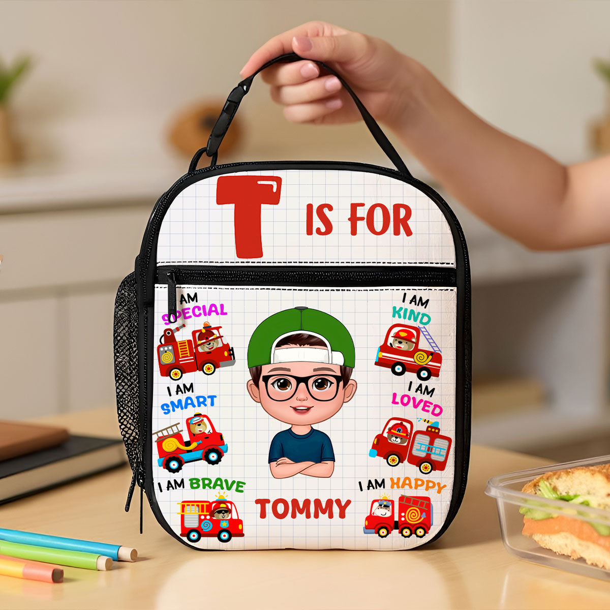 Back To School Gift for Kids, I Am Special Smart Brave Kind Loved Happy Personalized Lunch Bag