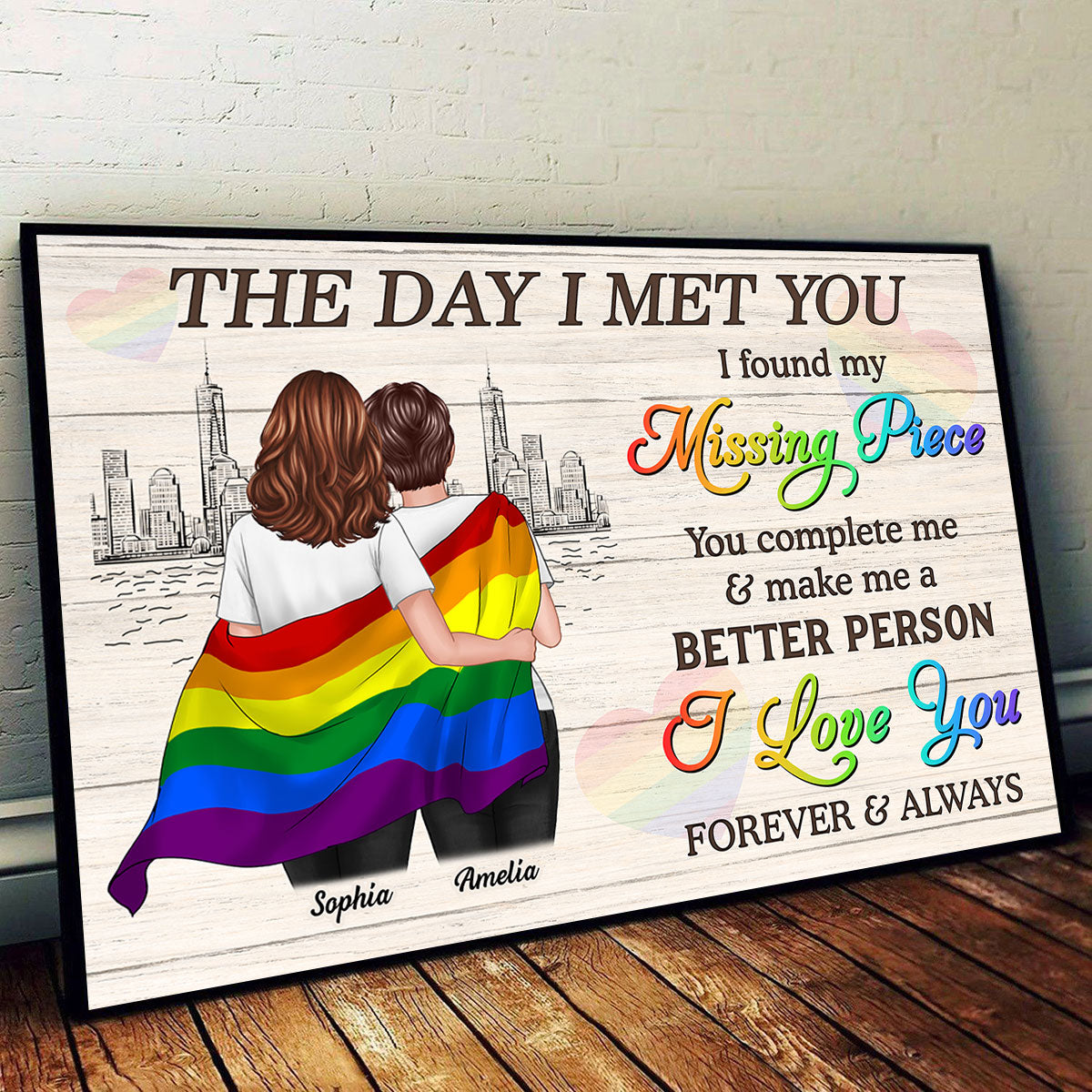Pride Month LGBTQ+ Couple The Day I Met You Personalized Poster, Gift For Couple