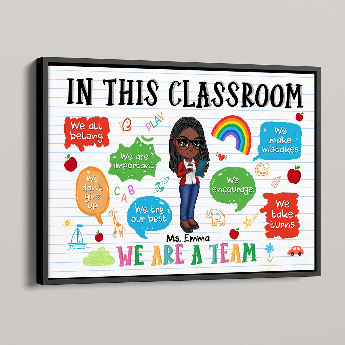 Adorable Teacher Personalized Poster, Gift For Teacher, Appreciation Gift, Back To School, Teacher Classroom Decor