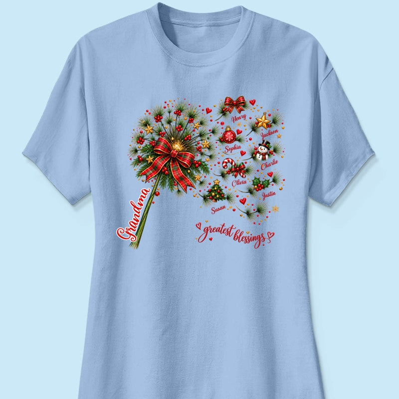 Grandma's Christmas Magic Greatest Blessings - Personalized Shirt - Heartfelt Christmas Gift for Grandma
