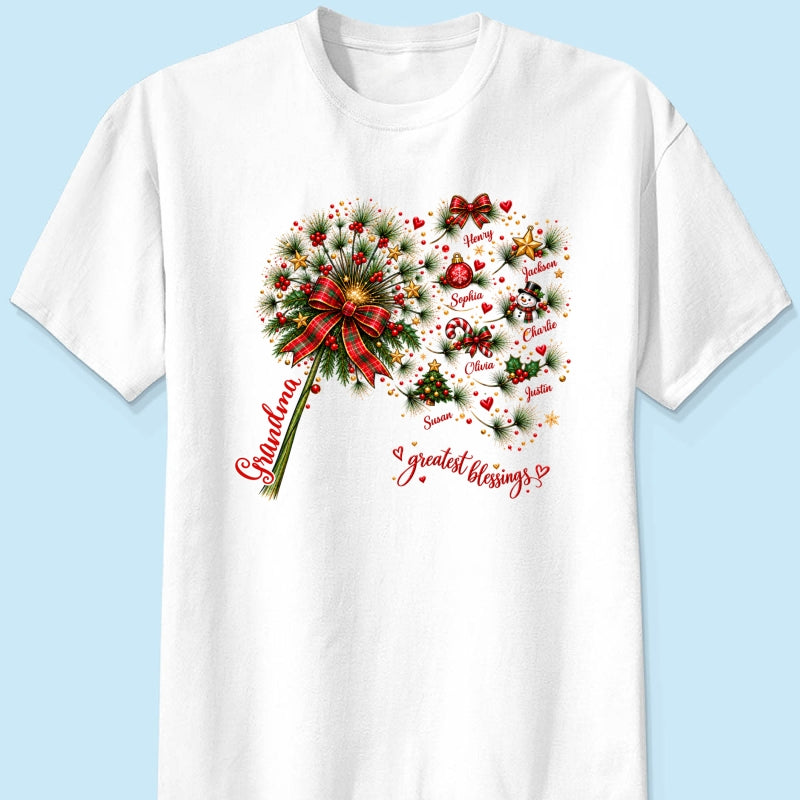 Grandma's Christmas Magic Greatest Blessings - Personalized Shirt - Heartfelt Christmas Gift for Grandma