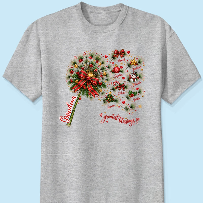 Grandma's Christmas Magic Greatest Blessings - Personalized Shirt - Heartfelt Christmas Gift for Grandma