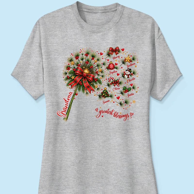 Grandma's Christmas Magic Greatest Blessings - Personalized Shirt - Heartfelt Christmas Gift for Grandma