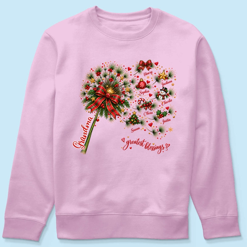 Grandma's Christmas Magic Greatest Blessings - Personalized Shirt - Heartfelt Christmas Gift for Grandma