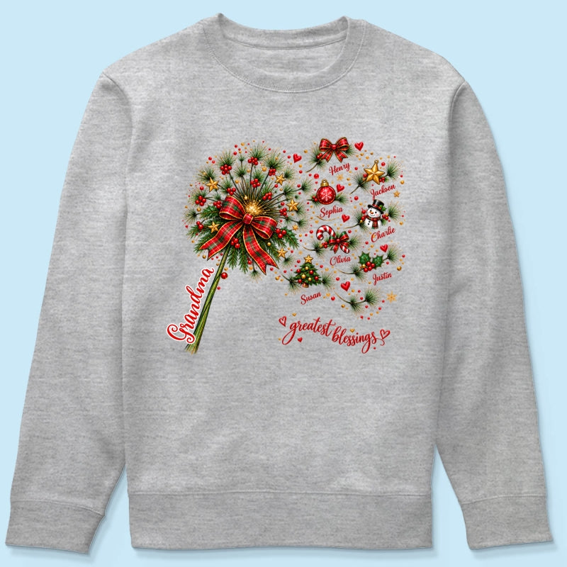 Grandma's Christmas Magic Greatest Blessings - Personalized Shirt - Heartfelt Christmas Gift for Grandma