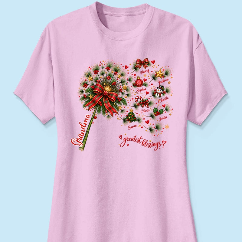 Grandma's Christmas Magic Greatest Blessings - Personalized Shirt - Heartfelt Christmas Gift for Grandma
