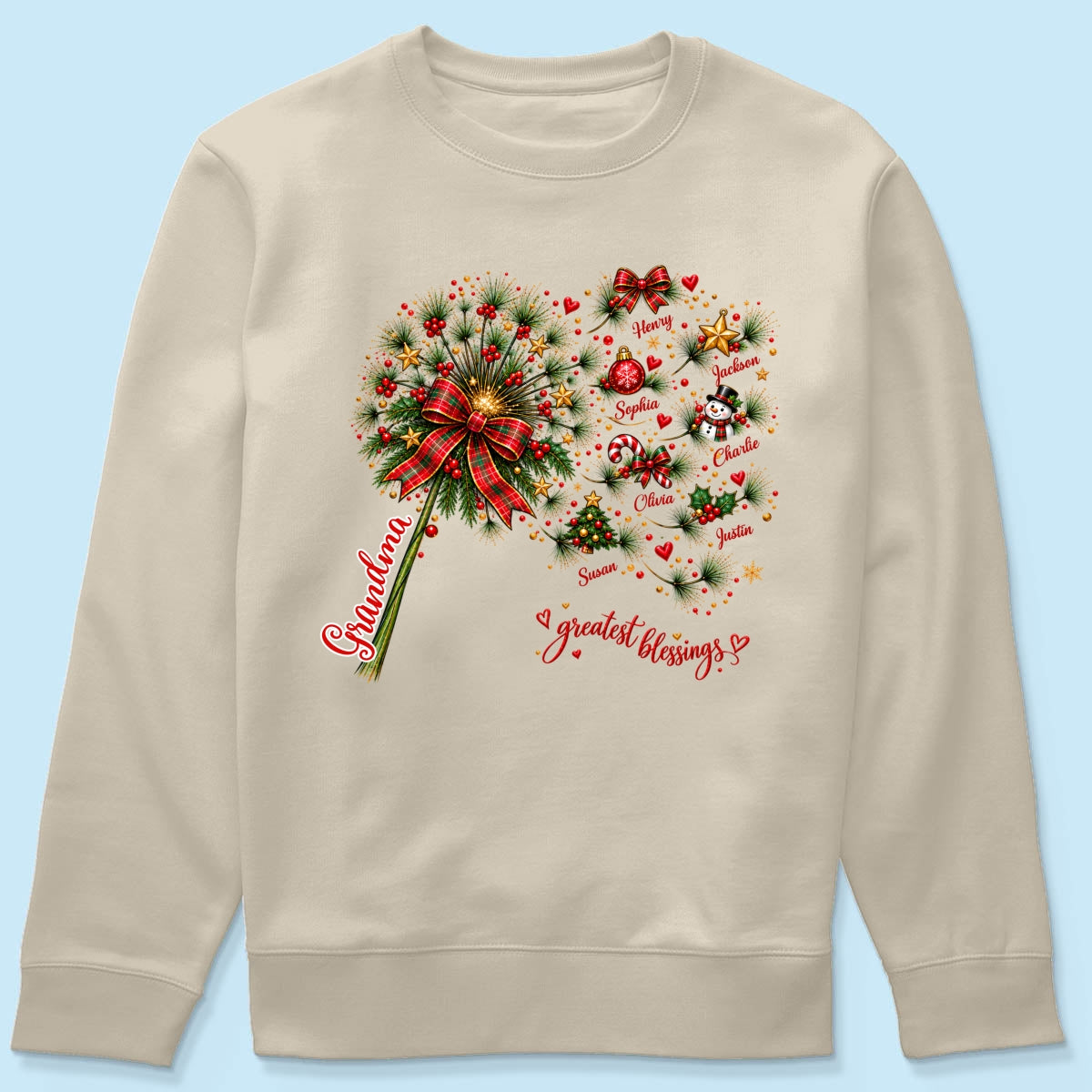 Grandma's Christmas Magic Greatest Blessings - Personalized Shirt - Heartfelt Christmas Gift for Grandma