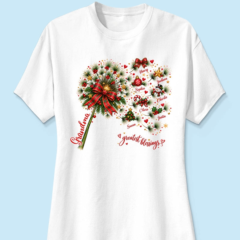 Grandma's Christmas Magic Greatest Blessings - Personalized Shirt - Heartfelt Christmas Gift for Grandma