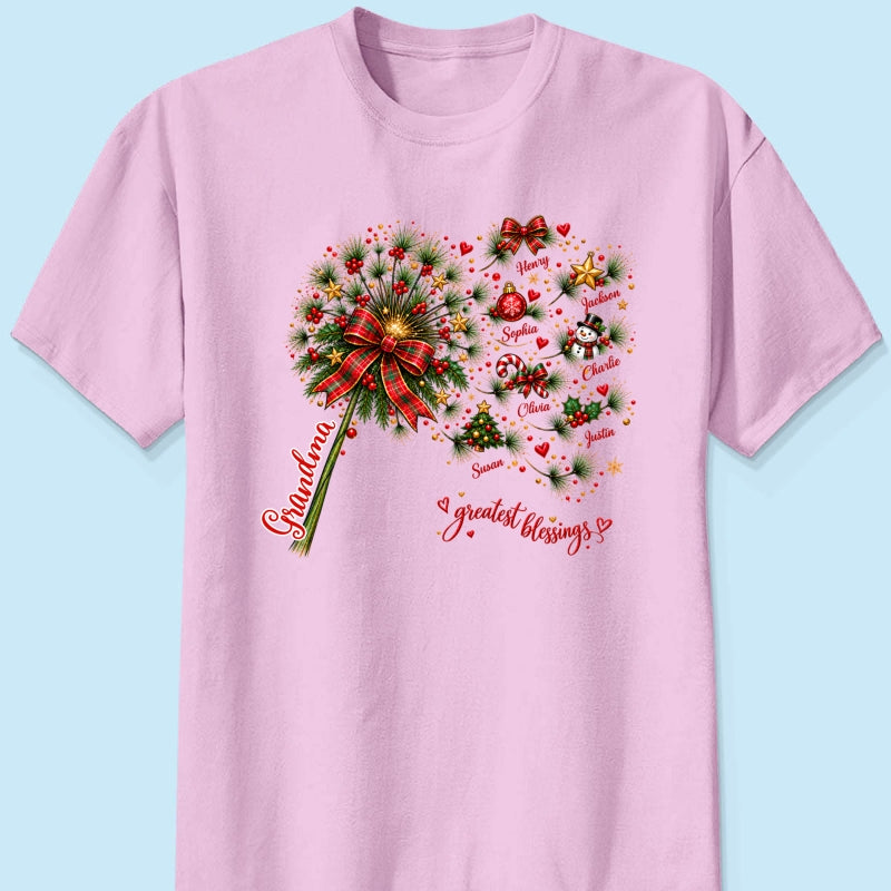 Grandma's Christmas Magic Greatest Blessings - Personalized Shirt - Heartfelt Christmas Gift for Grandma