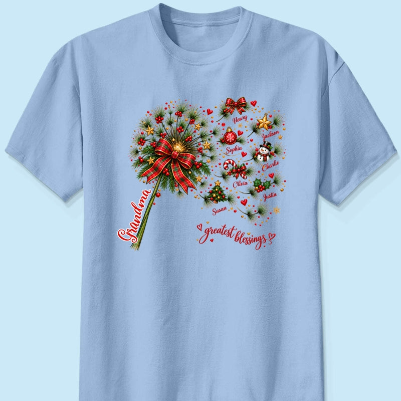 Grandma's Christmas Magic Greatest Blessings - Personalized Shirt - Heartfelt Christmas Gift for Grandma