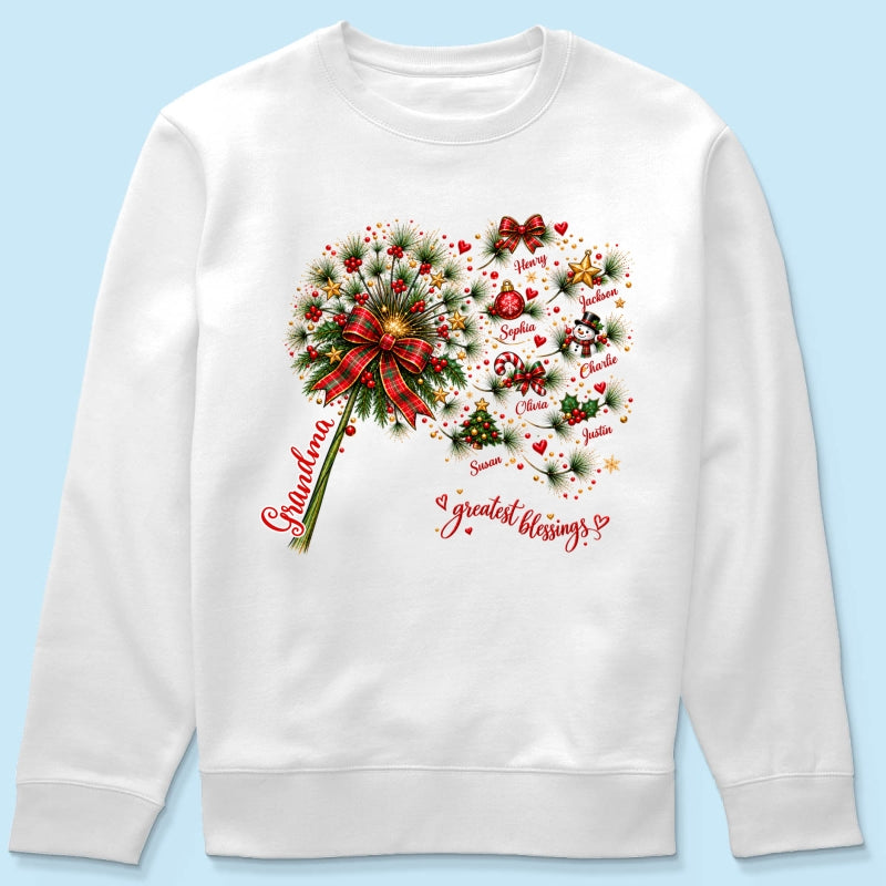 Grandma's Christmas Magic Greatest Blessings - Personalized Shirt - Heartfelt Christmas Gift for Grandma
