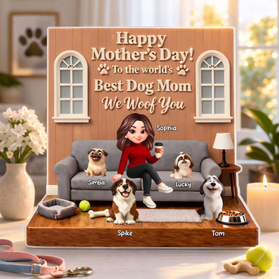 Best Dog Mom We Woof You - Personalized Acrylic Block Plaque - Gift For Dog Lovers, Dog Mom