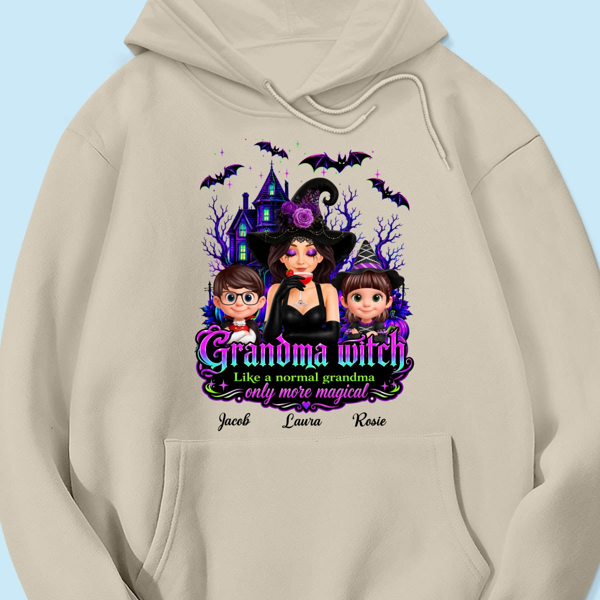 Grandma Mom Witch More Magical - Personalized Shirt - Halloween Spooky Scene, Gift for Grandma