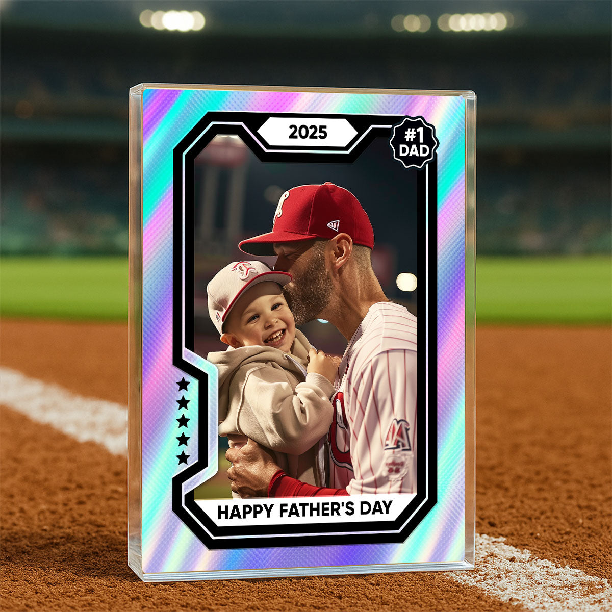 Premium Baseball Card Personalized Acrylic Block Plaque, Father's Day Gift for Dads, Gift for Husband