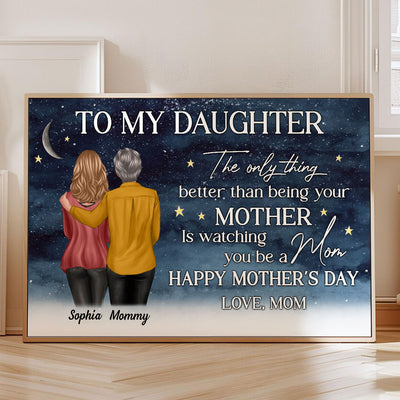 Starry Night To My Daughter From Mom Happy Mother's Day Personalized Poster, Heartfelt 2025 Gift For Daughter
