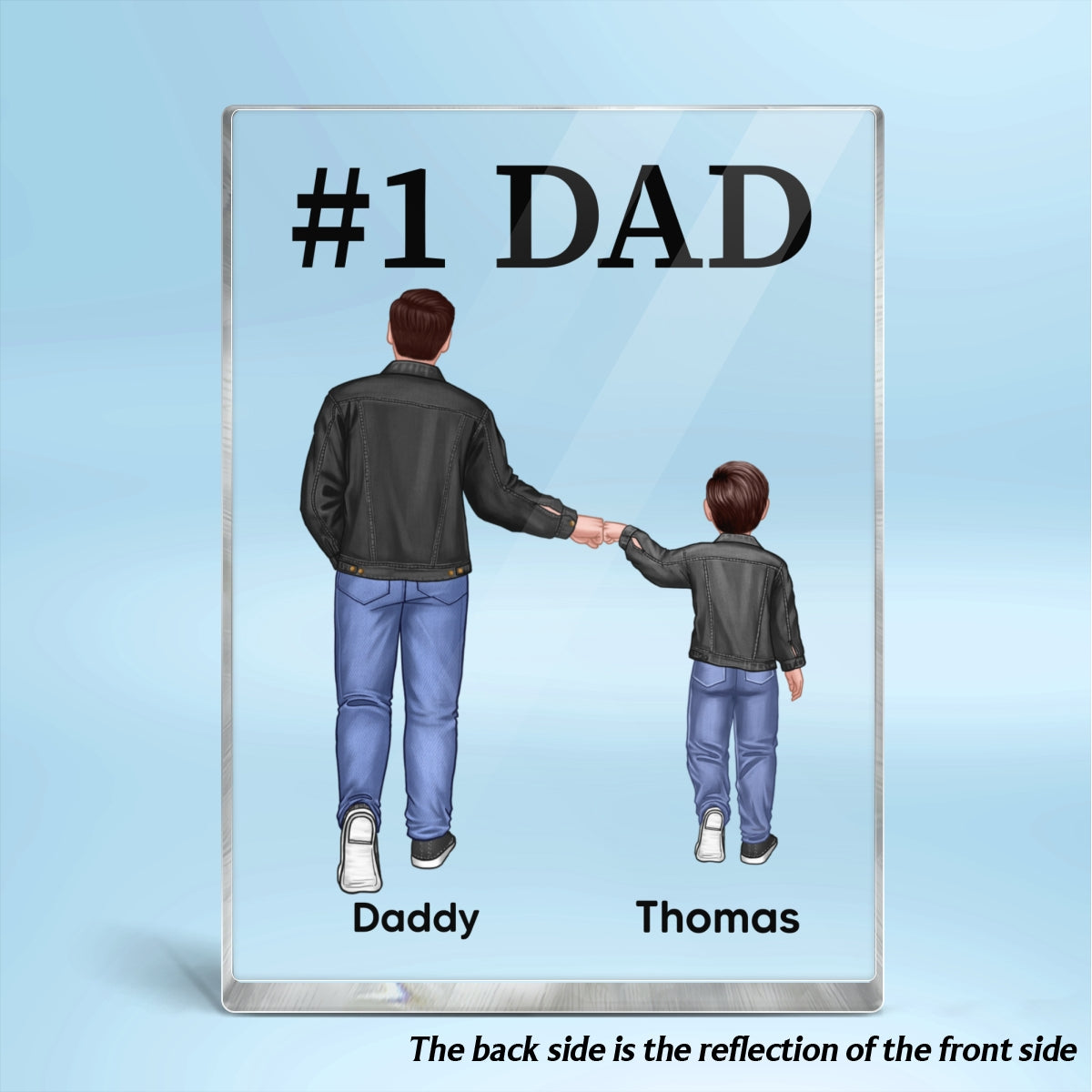 Dad Grandpa Kids Punch Hand Personalized Vertical Rectangle Acrylic Block Plaque