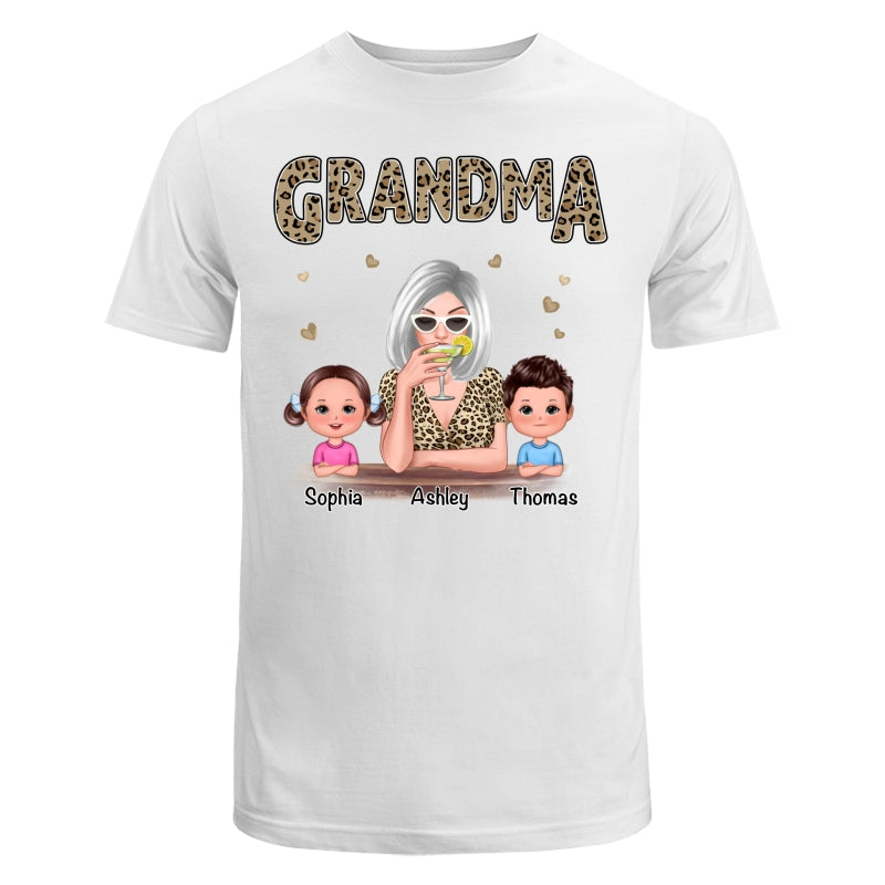 Leopard Shirt Grandma Grandkids Personalized Shirt
