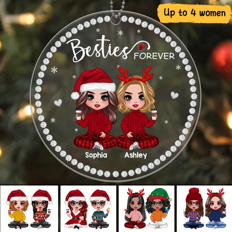 Best Friends Sisters Jewelry Stone Personalized Acrylic Ornament